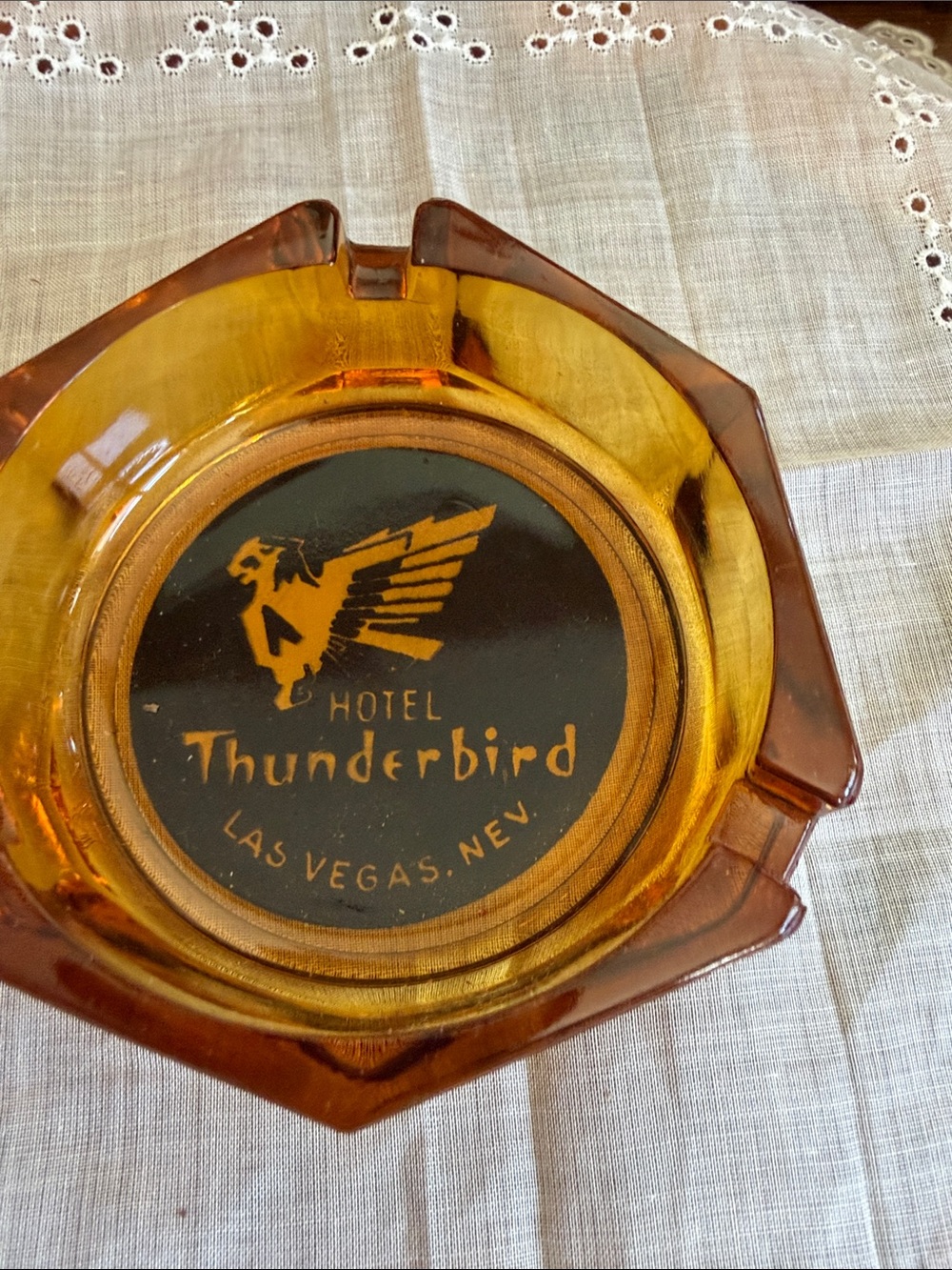 Amber Glass Ashtray
